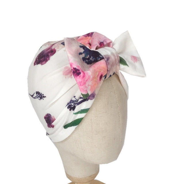 1Single Pcs Mom Baby Matching Turban Spring Autumn Leopard Flower Printed Turban Infant Headwrap Hair Accessories for Newborn