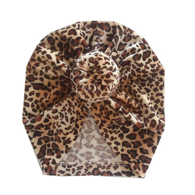 1Single Pcs Mom Baby Matching Turban Spring Autumn Leopard Flower Printed Turban Infant Headwrap Hair Accessories for Newborn