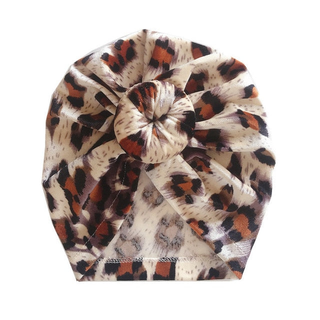 1Single Pcs Mom Baby Matching Turban Spring Autumn Leopard Flower Printed Turban Infant Headwrap Hair Accessories for Newborn