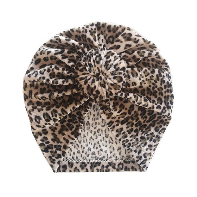 1Single Pcs Mom Baby Matching Turban Spring Autumn Leopard Flower Printed Turban Infant Headwrap Hair Accessories for Newborn