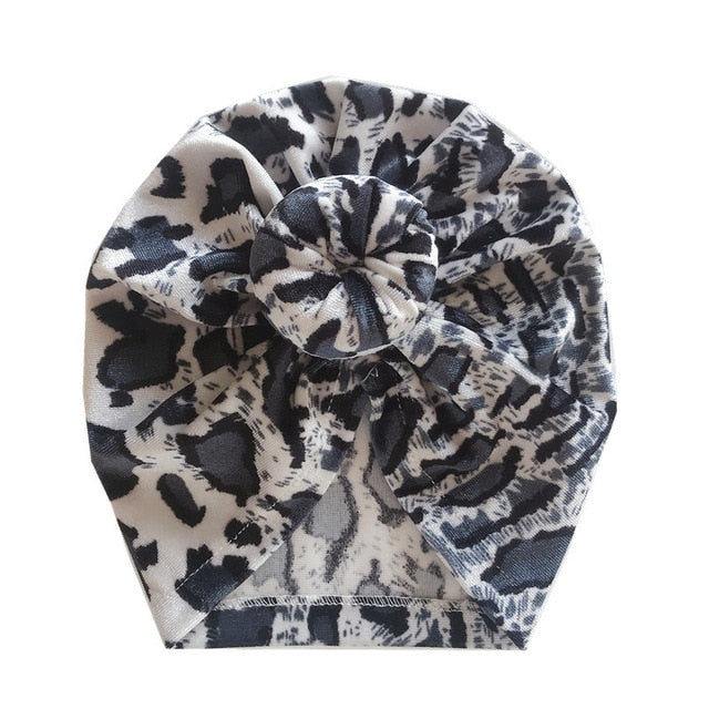 1Single Pcs Mom Baby Matching Turban Spring Autumn Leopard Flower Printed Turban Infant Headwrap Hair Accessories for Newborn