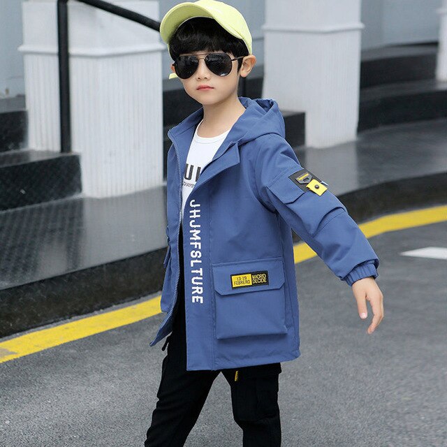 EACHIN Boys Jackets Kids Fashion Fall Coats Clothing Letter Print Childrens Thin Children's Jacket Outerwear Clothes Kids Coat