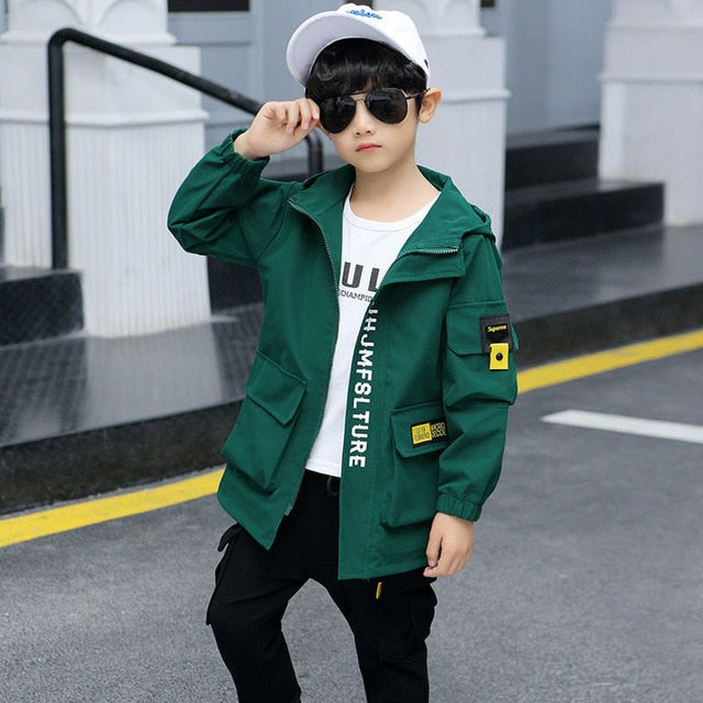 EACHIN Boys Jackets Kids Fashion Fall Coats Clothing Letter Print Childrens Thin Children's Jacket Outerwear Clothes Kids Coat