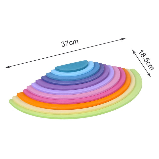 Baby Large Rainbow Stacker Wooden Toys For Kids Creative Rainbow Building Blocks Montessori Educational Toy Children