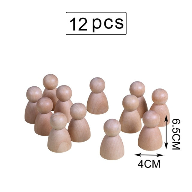 Baby Large Rainbow Stacker Wooden Toys For Kids Creative Rainbow Building Blocks Montessori Educational Toy Children