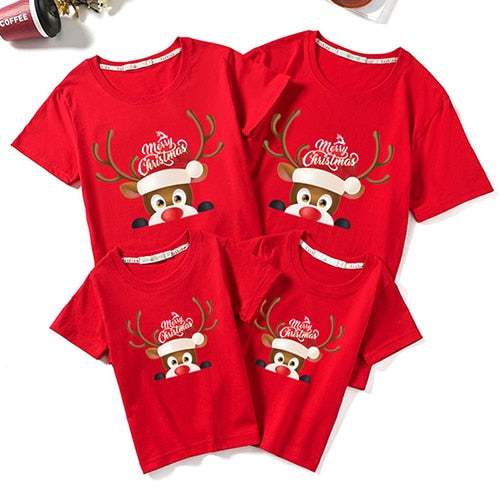 Christmas Family T-shirt Family Matching Outfits Women Men Baby T-shirt Girls Boy Mom Dad T-shirt Adult Kids Clothes