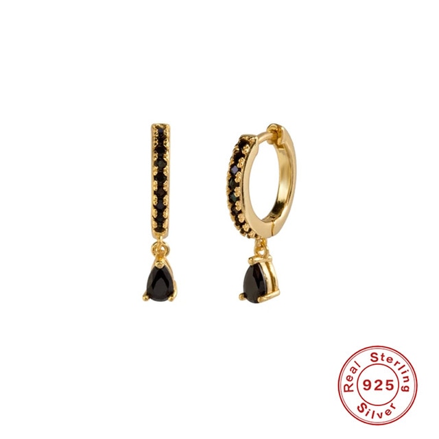 CANNER Diamond-studded Zircon Water Earrings Hoops 925 Sterling Silver Earrings For Women Silver Jewelry Earring Aretes