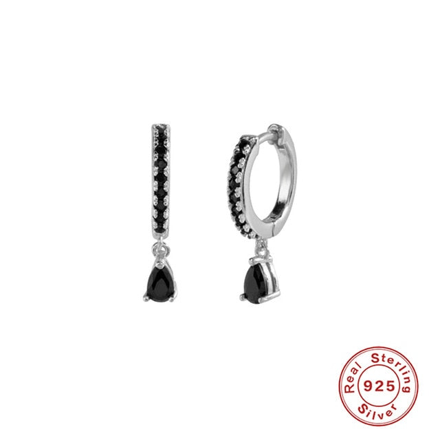 CANNER Diamond-studded Zircon Water Earrings Hoops 925 Sterling Silver Earrings For Women Silver Jewelry Earring Aretes