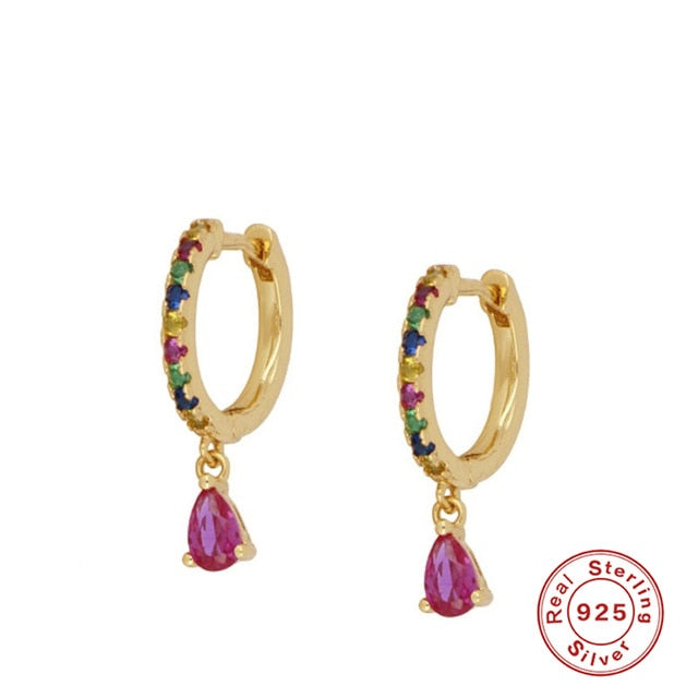 CANNER Diamond-studded Zircon Water Earrings Hoops 925 Sterling Silver Earrings For Women Silver Jewelry Earring Aretes