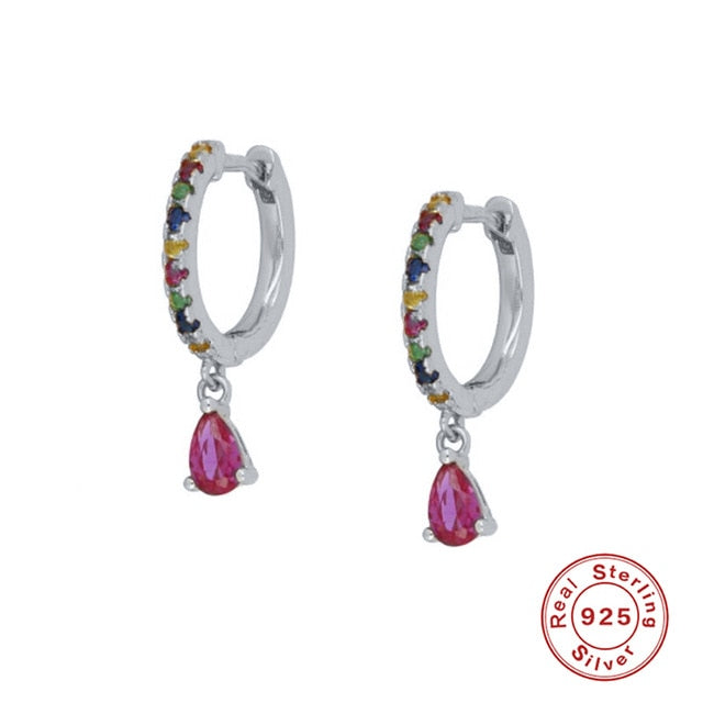 CANNER Diamond-studded Zircon Water Earrings Hoops 925 Sterling Silver Earrings For Women Silver Jewelry Earring Aretes