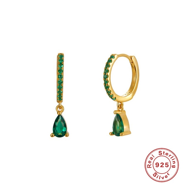 CANNER Diamond-studded Zircon Water Earrings Hoops 925 Sterling Silver Earrings For Women Silver Jewelry Earring Aretes