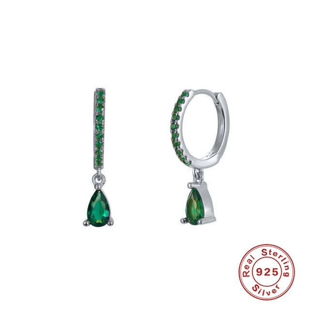 CANNER Diamond-studded Zircon Water Earrings Hoops 925 Sterling Silver Earrings For Women Silver Jewelry Earring Aretes