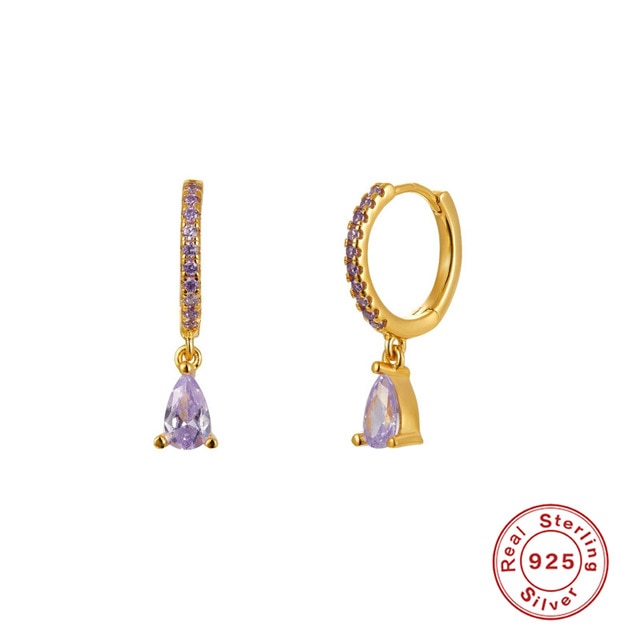 CANNER Diamond-studded Zircon Water Earrings Hoops 925 Sterling Silver Earrings For Women Silver Jewelry Earring Aretes