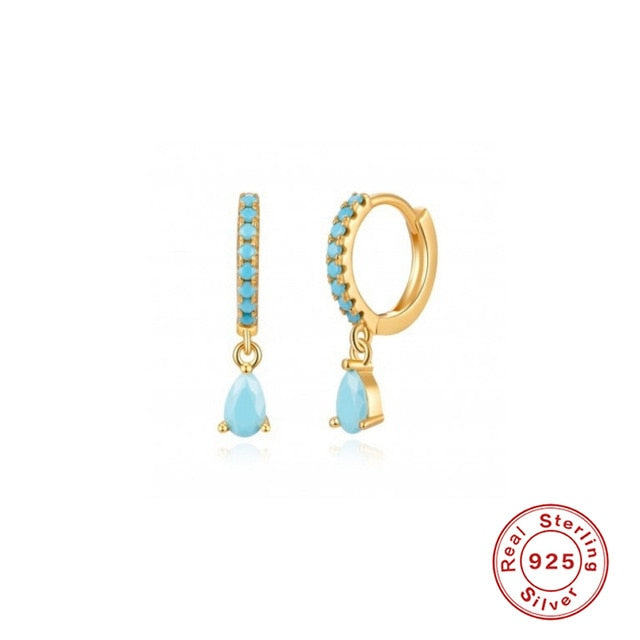 CANNER Diamond-studded Zircon Water Earrings Hoops 925 Sterling Silver Earrings For Women Silver Jewelry Earring Aretes
