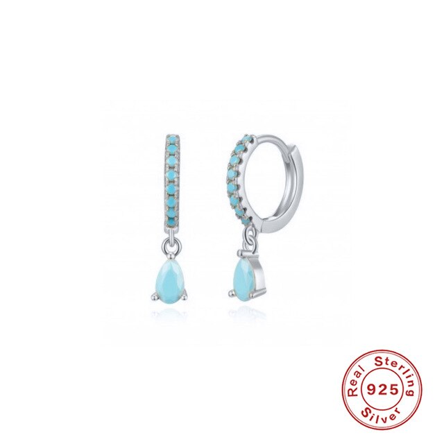 CANNER Diamond-studded Zircon Water Earrings Hoops 925 Sterling Silver Earrings For Women Silver Jewelry Earring Aretes