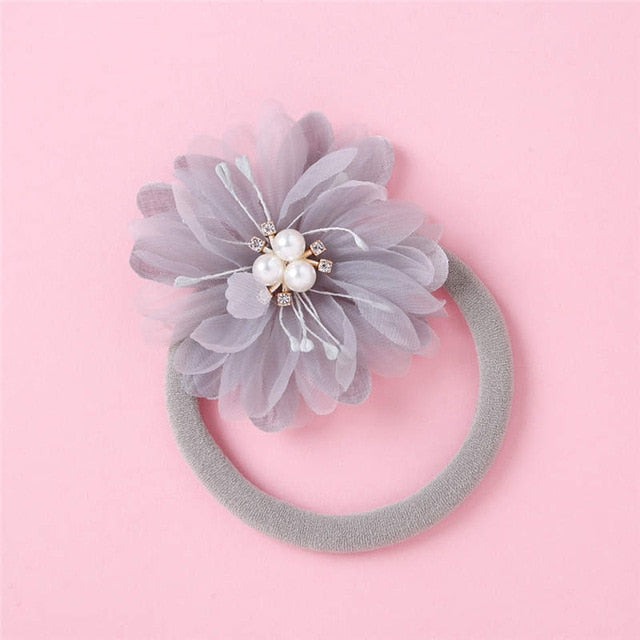 Balleenshiny Infant Child Hair Band Three-dimensional Alloy Rhinestone Crown Headdress Baby Girl Mesh Elastic Headband Turban