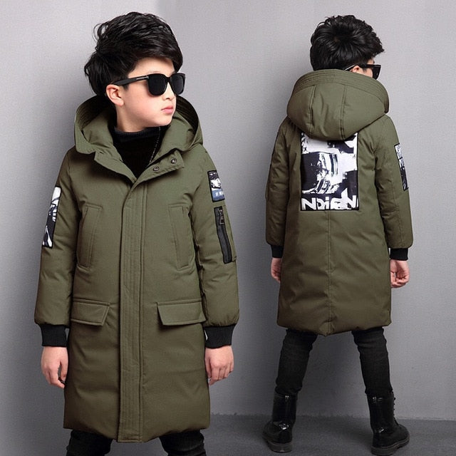 -30 degree children's parka winter jackets kids clothing 2020 big boys warm down cotton-padded coat thickening outerwear clothes