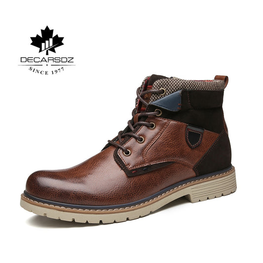 DECARSDZ Autumn Men Boots For Man 2020 New Fashion Outdoor Comfy Durable outsole Men Casual Boots Men Brand Lace-up Men's Boots