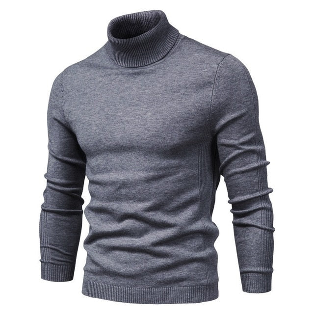 New Winter Turtleneck Thick Mens Sweaters Casual Turtle Neck Solid Color Quality Warm Slim Turtleneck Sweaters Pullover Men