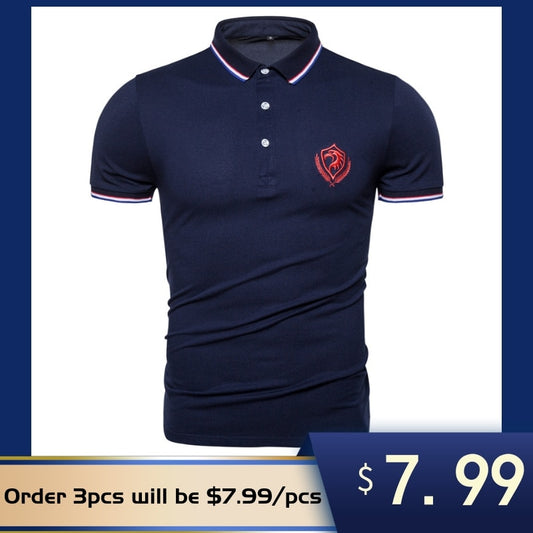 2020 New Summer Cotton Polo Shirt Men Top Quality Business Social Male Polos Short Sleeve Eagle Embroidery Sporting Mens Polo