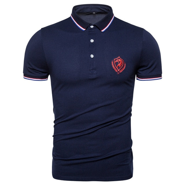 2020 New Summer Cotton Polo Shirt Men Top Quality Business Social Male Polos Short Sleeve Eagle Embroidery Sporting Mens Polo