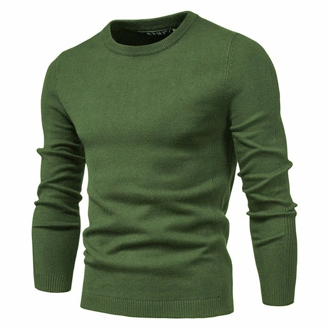 2020 New Winter Thickness Pullover Men O-neck Solid Color Long Sleeve Warm Slim Sweaters Men Men's Sweater Pull Male Clothing