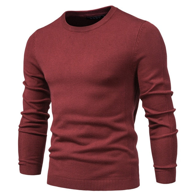2020 New Winter Thickness Pullover Men O-neck Solid Color Long Sleeve Warm Slim Sweaters Men Men's Sweater Pull Male Clothing