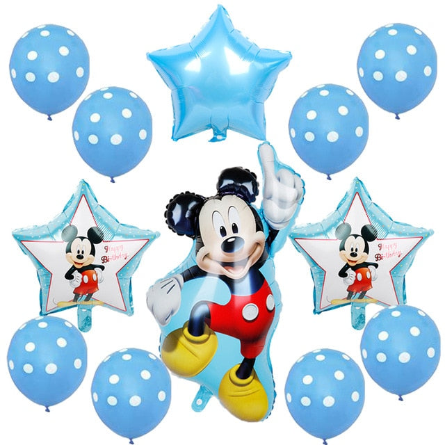 Mickey minnie foil balloons 1st birthday party decorations kids ballon number 1 globos dot latex Children's toy baby shower girl