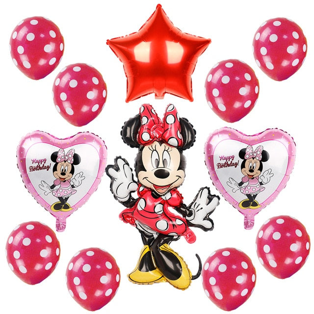 Mickey minnie foil balloons 1st birthday party decorations kids ballon number 1 globos dot latex Children's toy baby shower girl