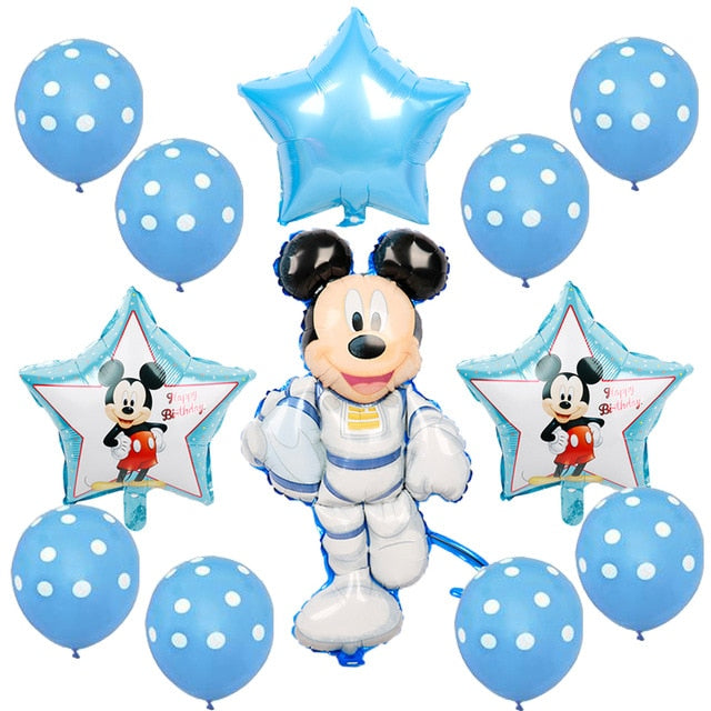 Mickey minnie foil balloons 1st birthday party decorations kids ballon number 1 globos dot latex Children's toy baby shower girl
