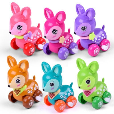 1 Pieces Baby Funny Kids Toys Spring Clockwork Toy Mini Pull Back Jumping Frog/Dog/Lion Wind Up Toys for Children Boys