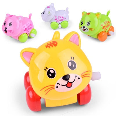 1 Pieces Baby Funny Kids Toys Spring Clockwork Toy Mini Pull Back Jumping Frog/Dog/Lion Wind Up Toys for Children Boys