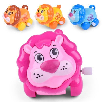 1 Pieces Baby Funny Kids Toys Spring Clockwork Toy Mini Pull Back Jumping Frog/Dog/Lion Wind Up Toys for Children Boys