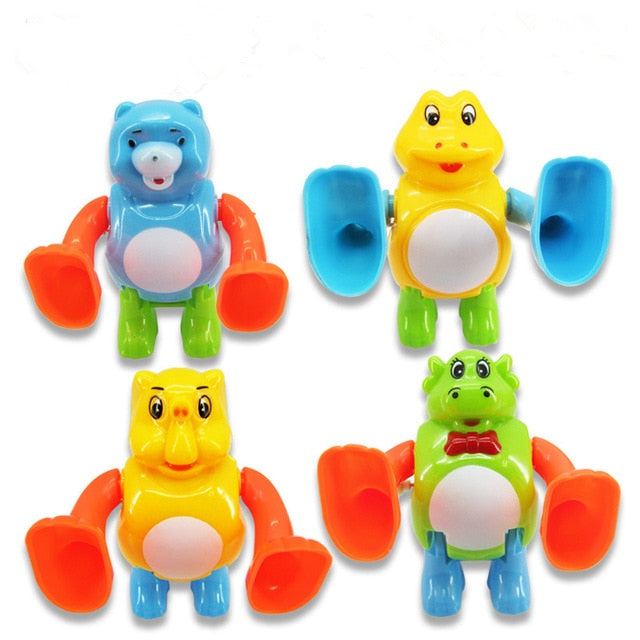 1 Pieces Baby Funny Kids Toys Spring Clockwork Toy Mini Pull Back Jumping Frog/Dog/Lion Wind Up Toys for Children Boys