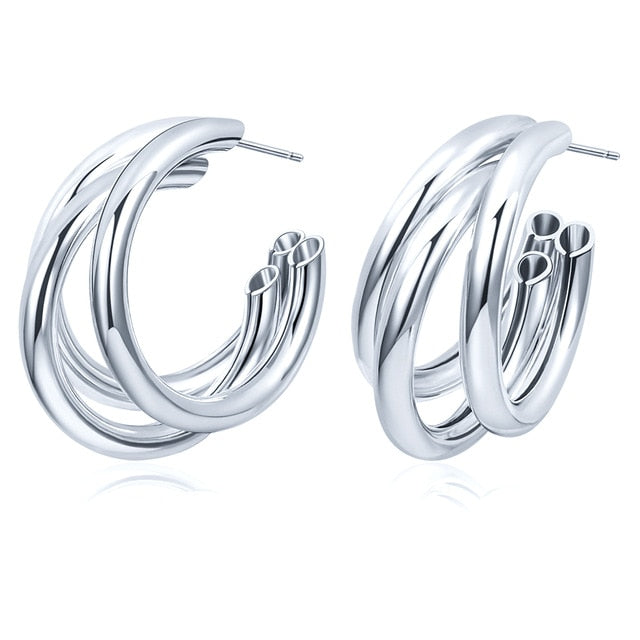 Golden Big hoop Earrings Korean Geometry Metal Gold Earrings For women Female Retro Drop Earrings 2020 Trend Fashion Jewelry
