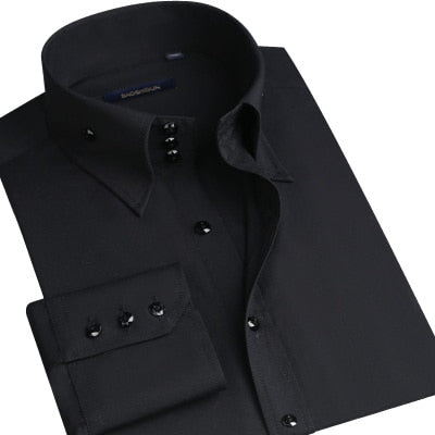 Men's Blouse Dress Long Sleeve Luxury Button Up Silk Cotton Shirt Slim Fit Western Hand Sewing Fashion Casual Design