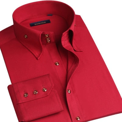Men's Blouse Dress Long Sleeve Luxury Button Up Silk Cotton Shirt Slim Fit Western Hand Sewing Fashion Casual Design