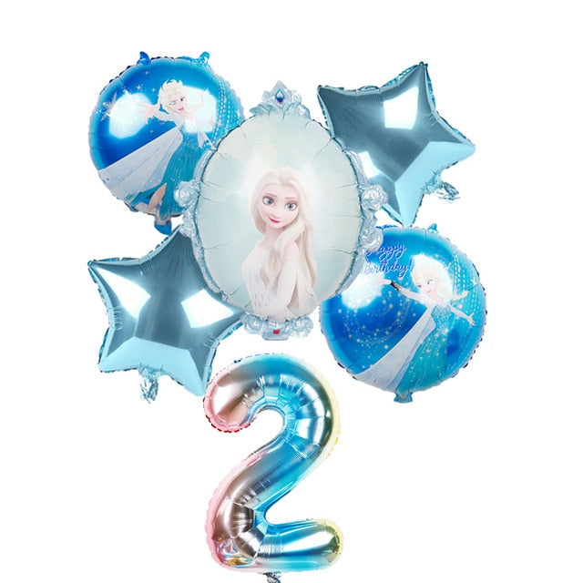 elsa Disney Frozen princess helium balloons 32inch number Baby shower girl foil globos birthday party decorations kids toys