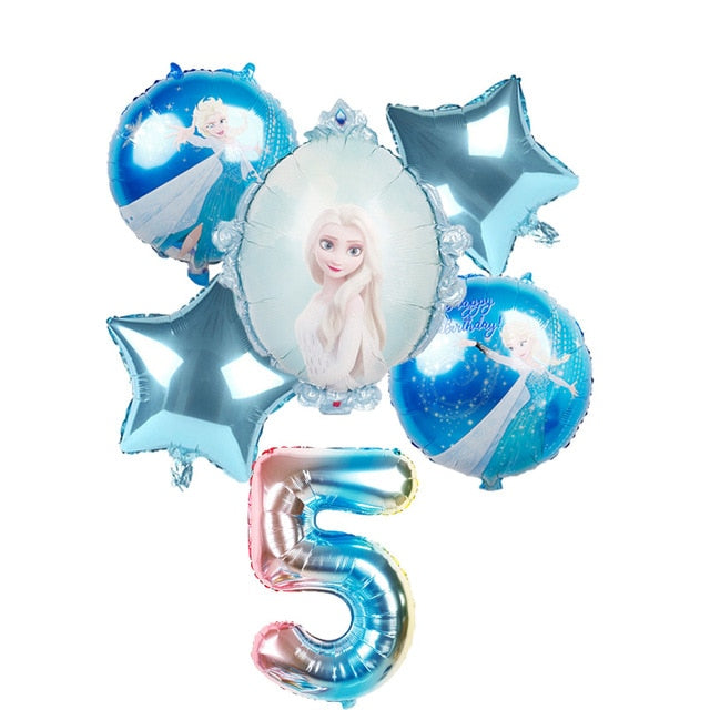 elsa Disney Frozen princess helium balloons 32inch number Baby shower girl foil globos birthday party decorations kids toys