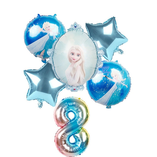 elsa Disney Frozen princess helium balloons 32inch number Baby shower girl foil globos birthday party decorations kids toys