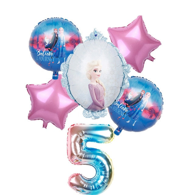 elsa Disney Frozen princess helium balloons 32inch number Baby shower girl foil globos birthday party decorations kids toys