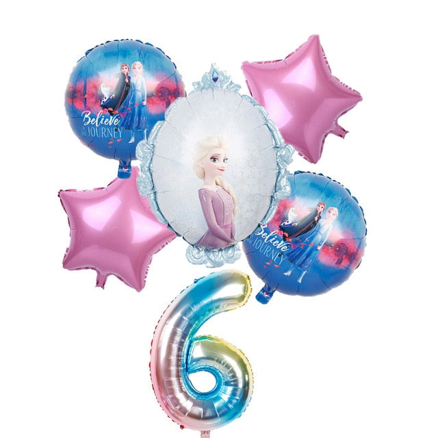 elsa Disney Frozen princess helium balloons 32inch number Baby shower girl foil globos birthday party decorations kids toys