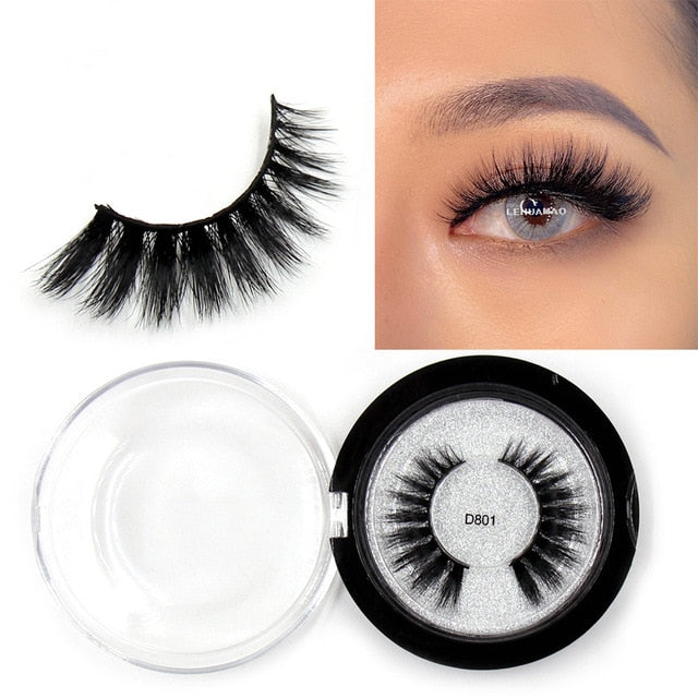 LEHUAMAO Mink Eyelashes 3D Mink Lashes Thick HandMade Full Strip Lashes Cruelty Free Mink Lashes Reusable False Eyelashes Makeup