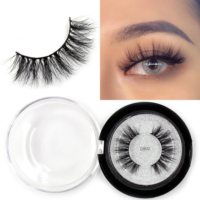 LEHUAMAO Mink Eyelashes 3D Mink Lashes Thick HandMade Full Strip Lashes Cruelty Free Mink Lashes Reusable False Eyelashes Makeup