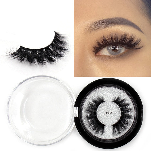 LEHUAMAO Mink Eyelashes 3D Mink Lashes Thick HandMade Full Strip Lashes Cruelty Free Mink Lashes Reusable False Eyelashes Makeup