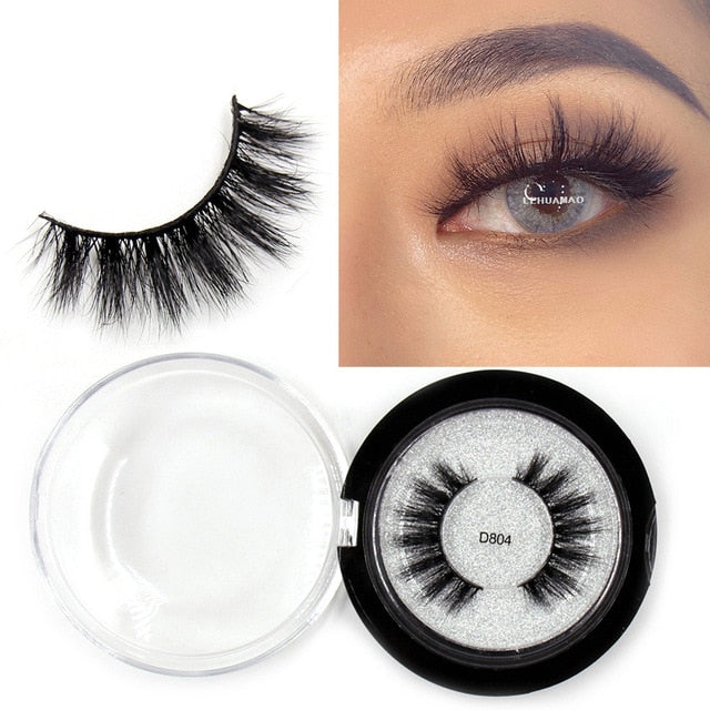 LEHUAMAO Mink Eyelashes 3D Mink Lashes Thick HandMade Full Strip Lashes Cruelty Free Mink Lashes Reusable False Eyelashes Makeup