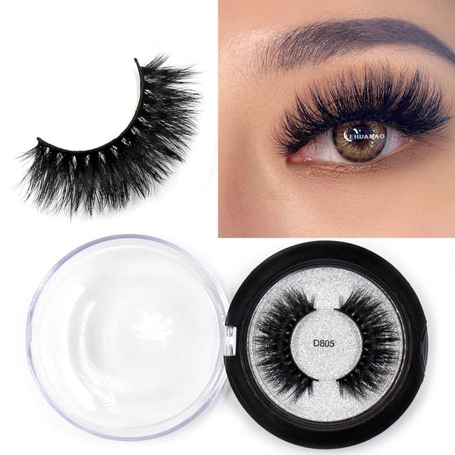 LEHUAMAO Mink Eyelashes 3D Mink Lashes Thick HandMade Full Strip Lashes Cruelty Free Mink Lashes Reusable False Eyelashes Makeup