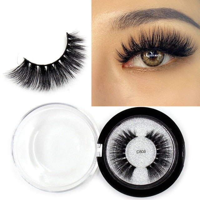 LEHUAMAO Mink Eyelashes 3D Mink Lashes Thick HandMade Full Strip Lashes Cruelty Free Mink Lashes Reusable False Eyelashes Makeup