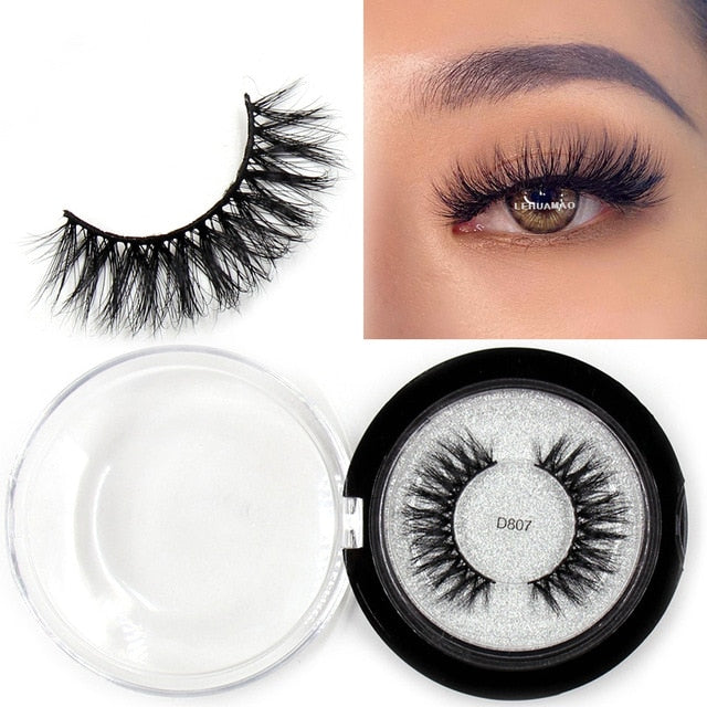 LEHUAMAO Mink Eyelashes 3D Mink Lashes Thick HandMade Full Strip Lashes Cruelty Free Mink Lashes Reusable False Eyelashes Makeup