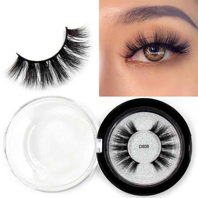 LEHUAMAO Mink Eyelashes 3D Mink Lashes Thick HandMade Full Strip Lashes Cruelty Free Mink Lashes Reusable False Eyelashes Makeup
